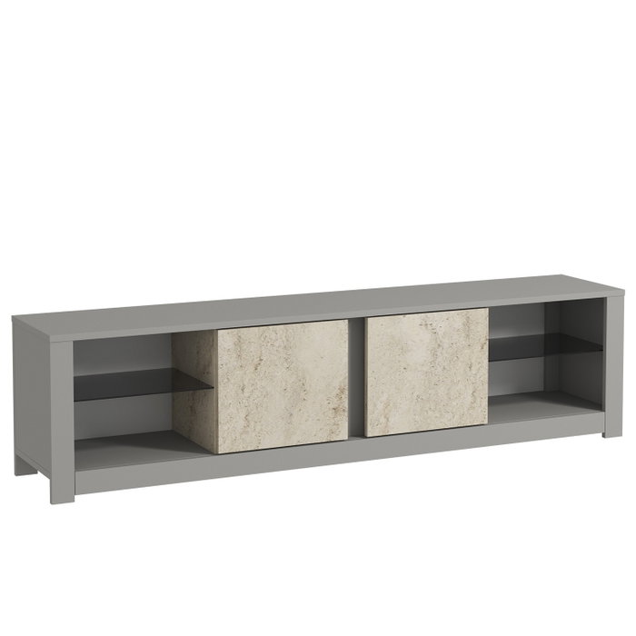 Hanah Home Soporte de TV Gris y Travertino